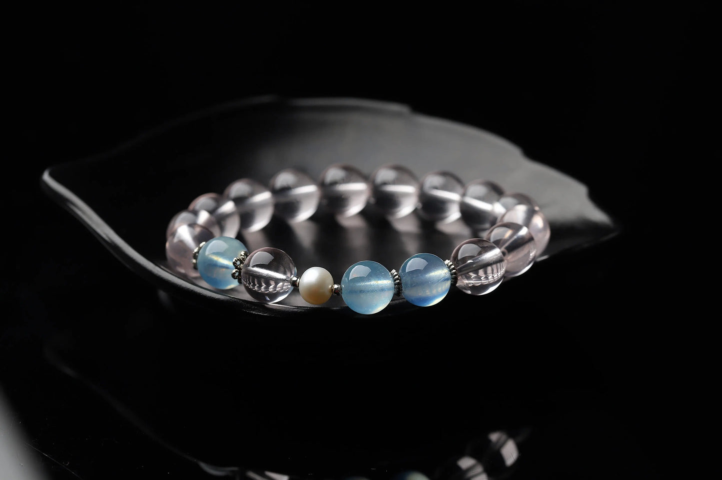 Clear Quartz & Pearl Bracelet with Moonstone Accents | Spiritual Cleansing, Mental Clarity & Feminine Energy Jewelry | Mindfulness Gift BuddhaCrystal