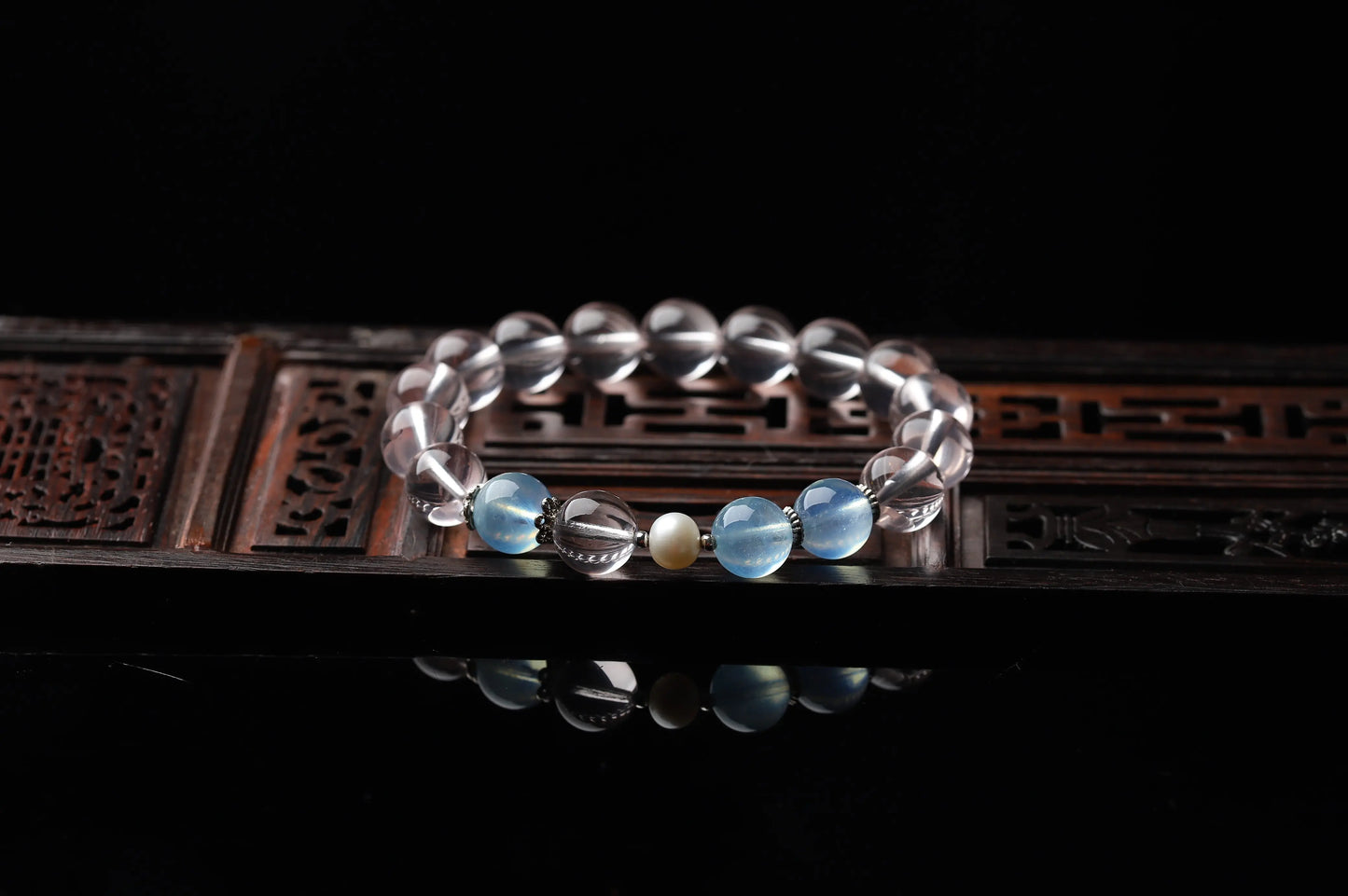 Clear Quartz & Pearl Bracelet with Moonstone Accents | Spiritual Cleansing, Mental Clarity & Feminine Energy Jewelry | Mindfulness Gift BuddhaCrystal