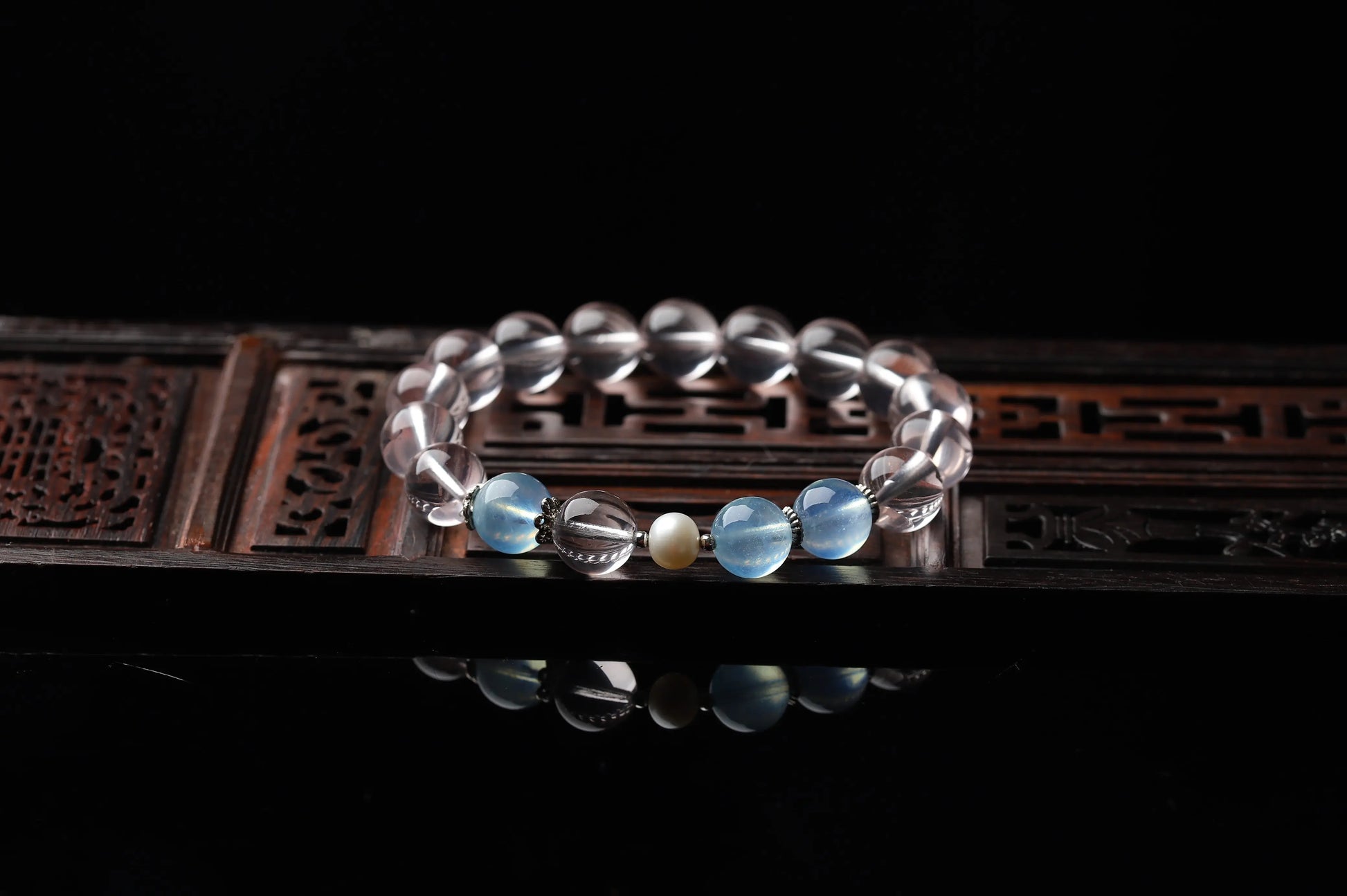 Clear Quartz & Pearl Bracelet with Moonstone Accents | Spiritual Cleansing, Mental Clarity & Feminine Energy Jewelry | Mindfulness Gift BuddhaCrystal