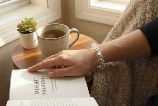 Clear Quartz & Pearl Bracelet with Moonstone Accents | Spiritual Cleansing, Mental Clarity & Feminine Energy Jewelry | Mindfulness Gift BuddhaCrystal