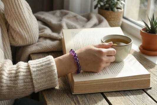Deep Purple Amethyst Bracelet | Natural Crystal for Stress Relief, Intuition & Restful Sleep | Crown Chakra & Third Eye Gift BuddhaCrystal