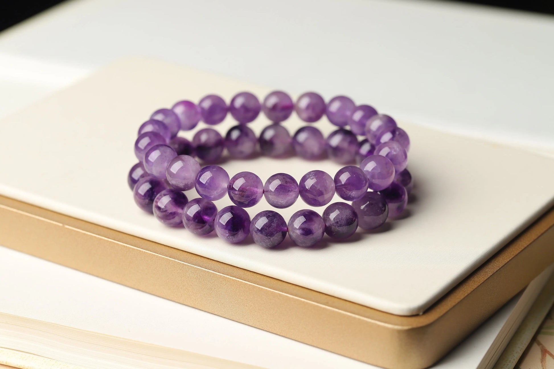 Deep Purple Amethyst Bracelet | Natural Crystal for Clarity, Peace & Deep Meditation | Third Eye & Crown Chakra Gift BuddhaCrystal