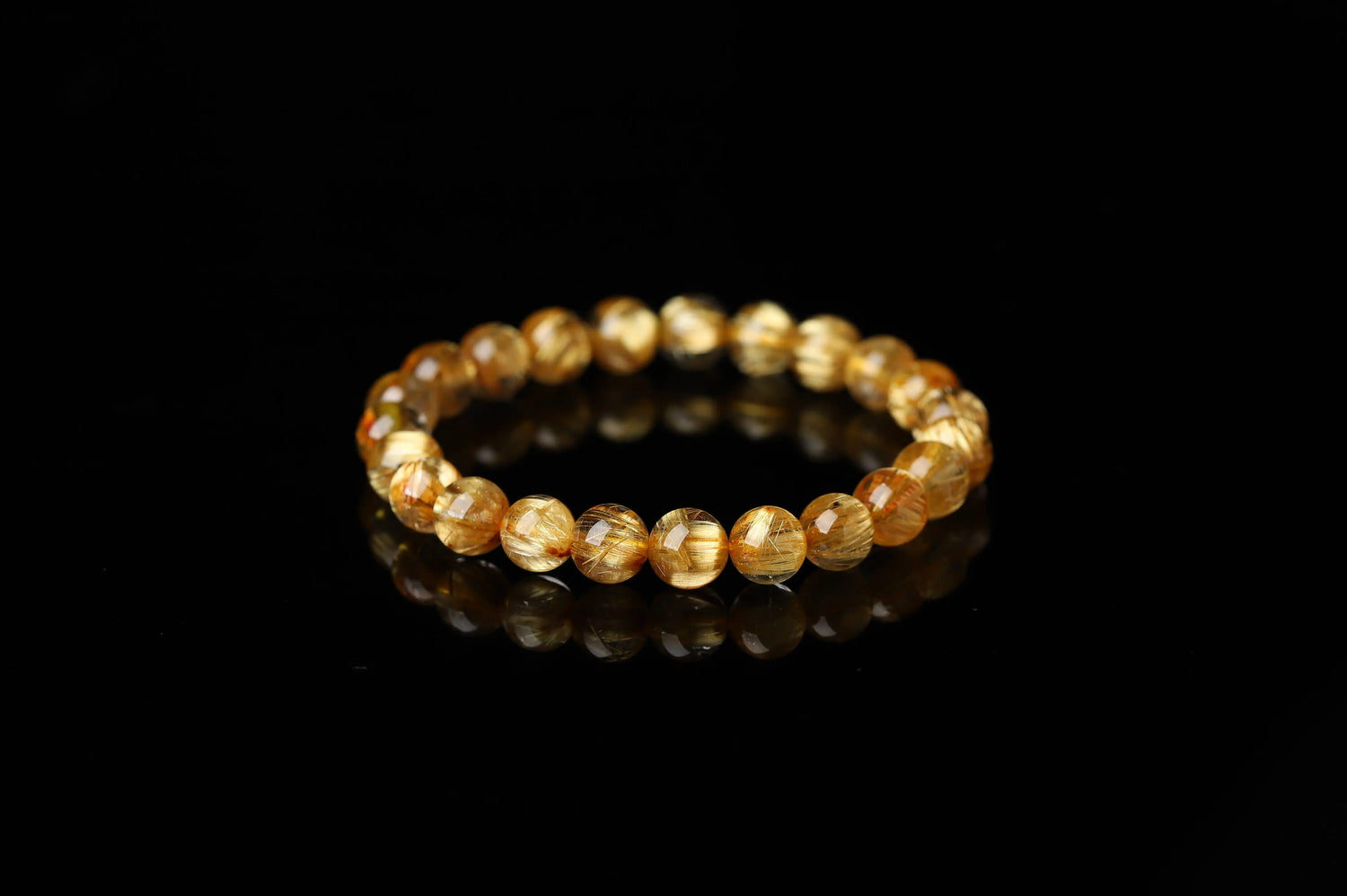 Gold Rutilated Quartz Bracelet | The Stone of Ultimate Wealth, Decisiveness & Manifestation | Solar Plexus Power BuddhaCrystal