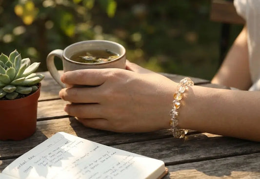 Golden Rutilated Quartz Bracelet | Manifestation, Wealth & Unstoppable Confidence Crystal | Solar Plexus Chakra Gift BuddhaCrystal