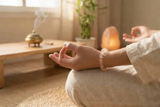 The "Eternal Glow" Ice Orange-Pink Rose Quartz Bracelet | 10mm High-Clarity Gemstone for Self-Love & Emotional Warmth | Heart Chakra Essential BuddhaCrystal