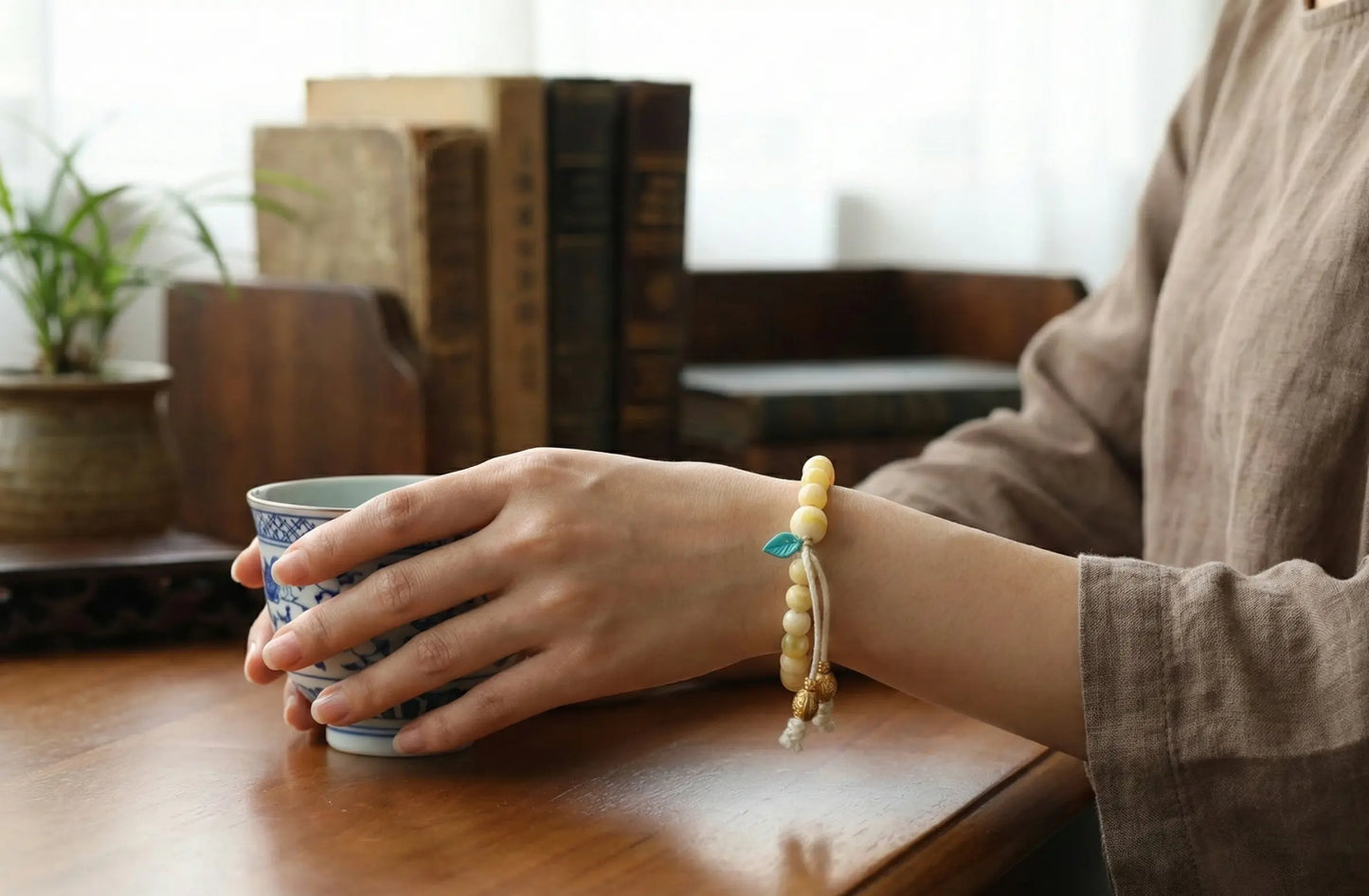 Natural Butterscotch Amber Bracelet | Ancient Fossil Resin for Warmth, Healing & Grounding | Turquoise Leaf Zen Amulet BuddhaCrystal