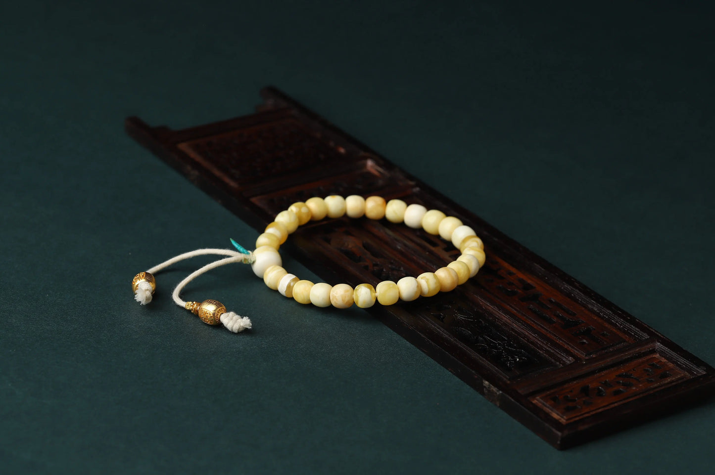 Natural Butterscotch Amber Bracelet | Ancient Fossil Resin for Warmth, Healing & Grounding | Turquoise Leaf Zen Amulet BuddhaCrystal