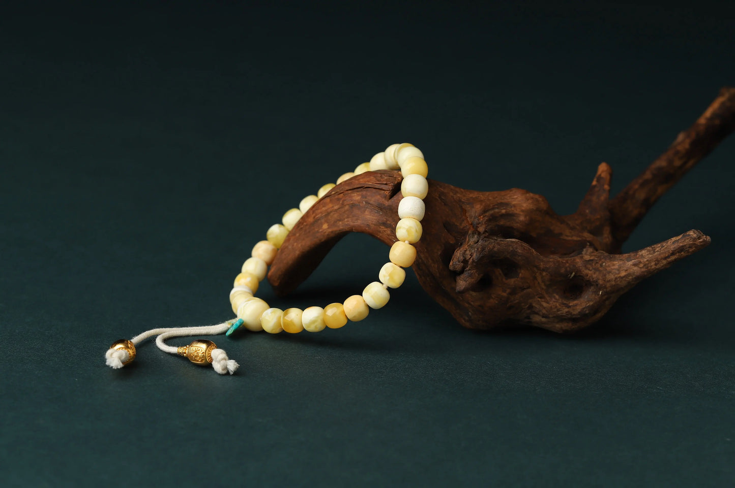 Natural Butterscotch Amber Bracelet | Ancient Fossil Resin for Warmth, Healing & Grounding | Turquoise Leaf Zen Amulet BuddhaCrystal