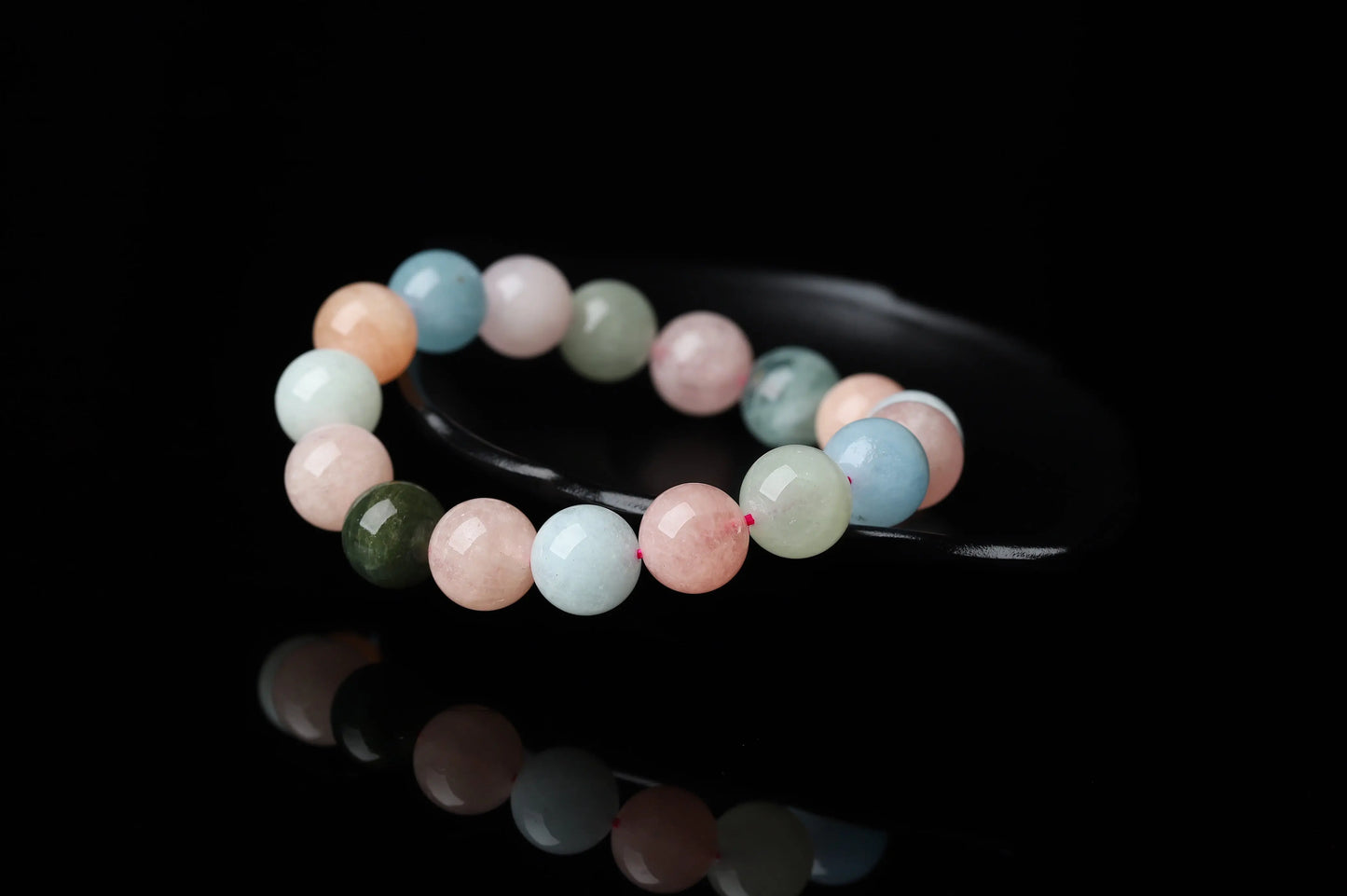 Paste Bery Bracelet | Morganite, Aquamarine & Green Beryl for Emotional Healing, Calm & Communication | Heart & Throat Chakra Gift BuddhaCrystal