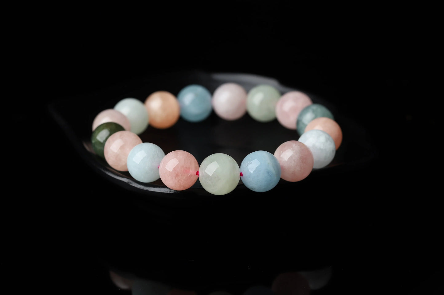 Paste Bery Bracelet | Morganite, Aquamarine & Green Beryl for Emotional Healing, Calm & Communication | Heart & Throat Chakra Gift BuddhaCrystal
