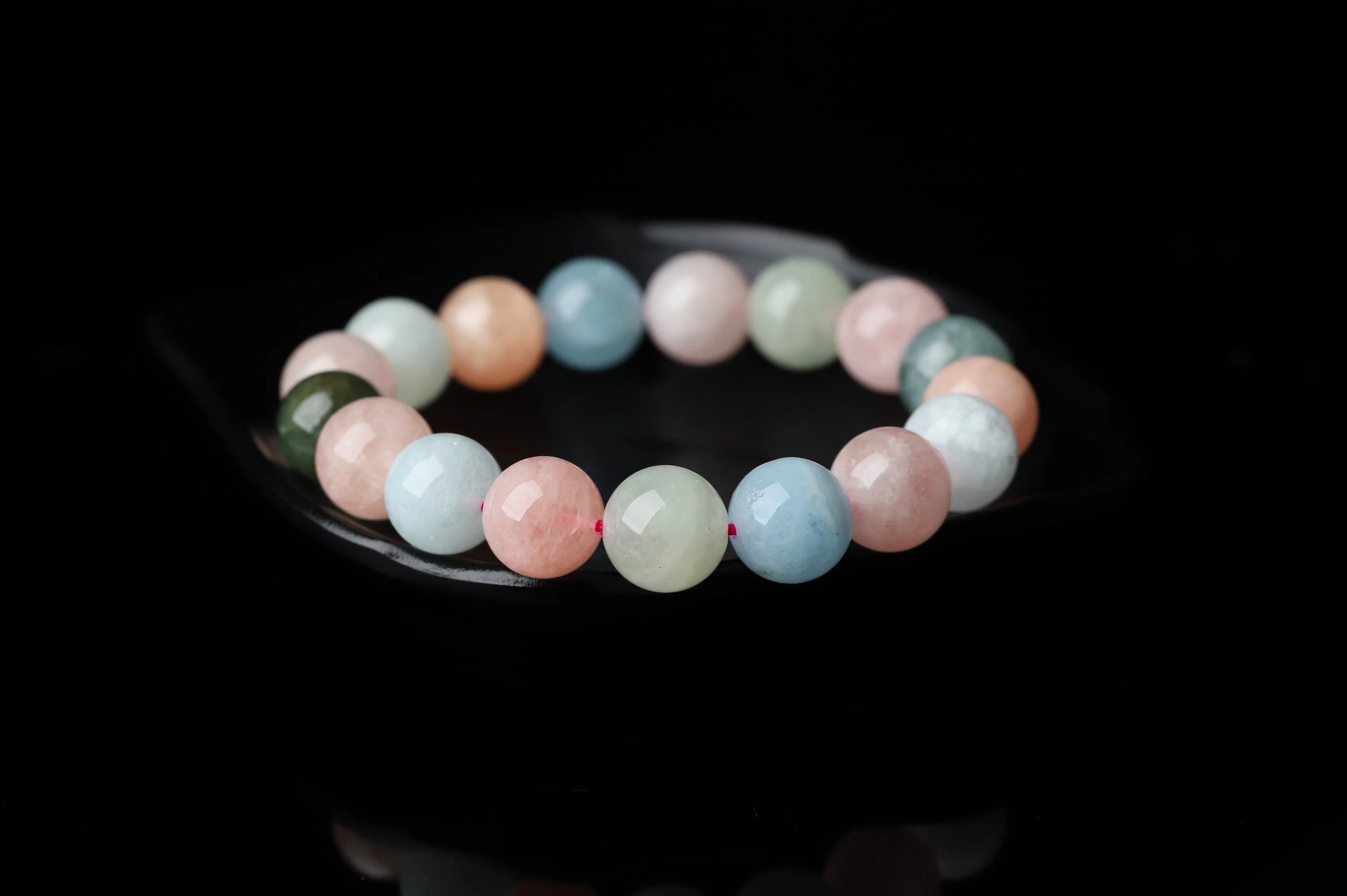 Paste Bery Bracelet | Morganite, Aquamarine & Green Beryl for Emotional Healing, Calm & Communication | Heart & Throat Chakra Gift BuddhaCrystal