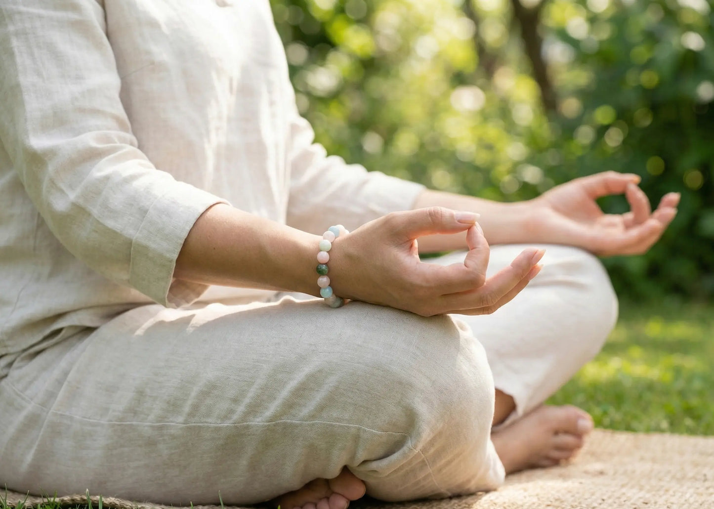 Paste Bery Bracelet | Morganite, Aquamarine & Green Beryl for Emotional Healing, Calm & Communication | Heart & Throat Chakra Gift BuddhaCrystal