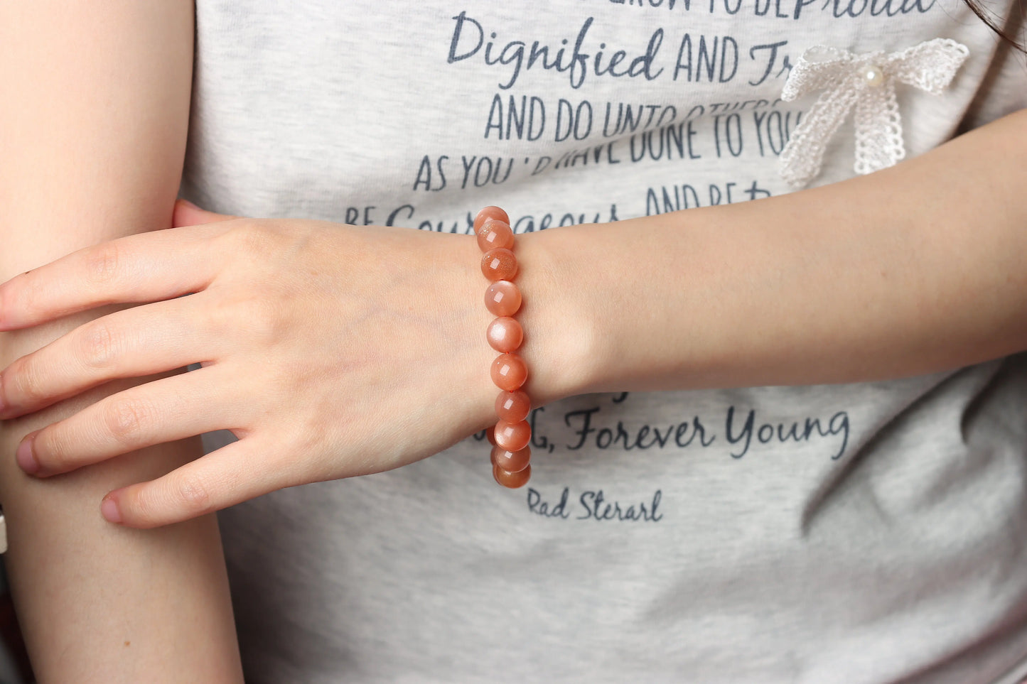 The "Eternal Glow" Premium Orange Moonstone Bracelet | 10mm Sacral Chakra Stones Healing Crystals For Creativity BuddhaCrystal
