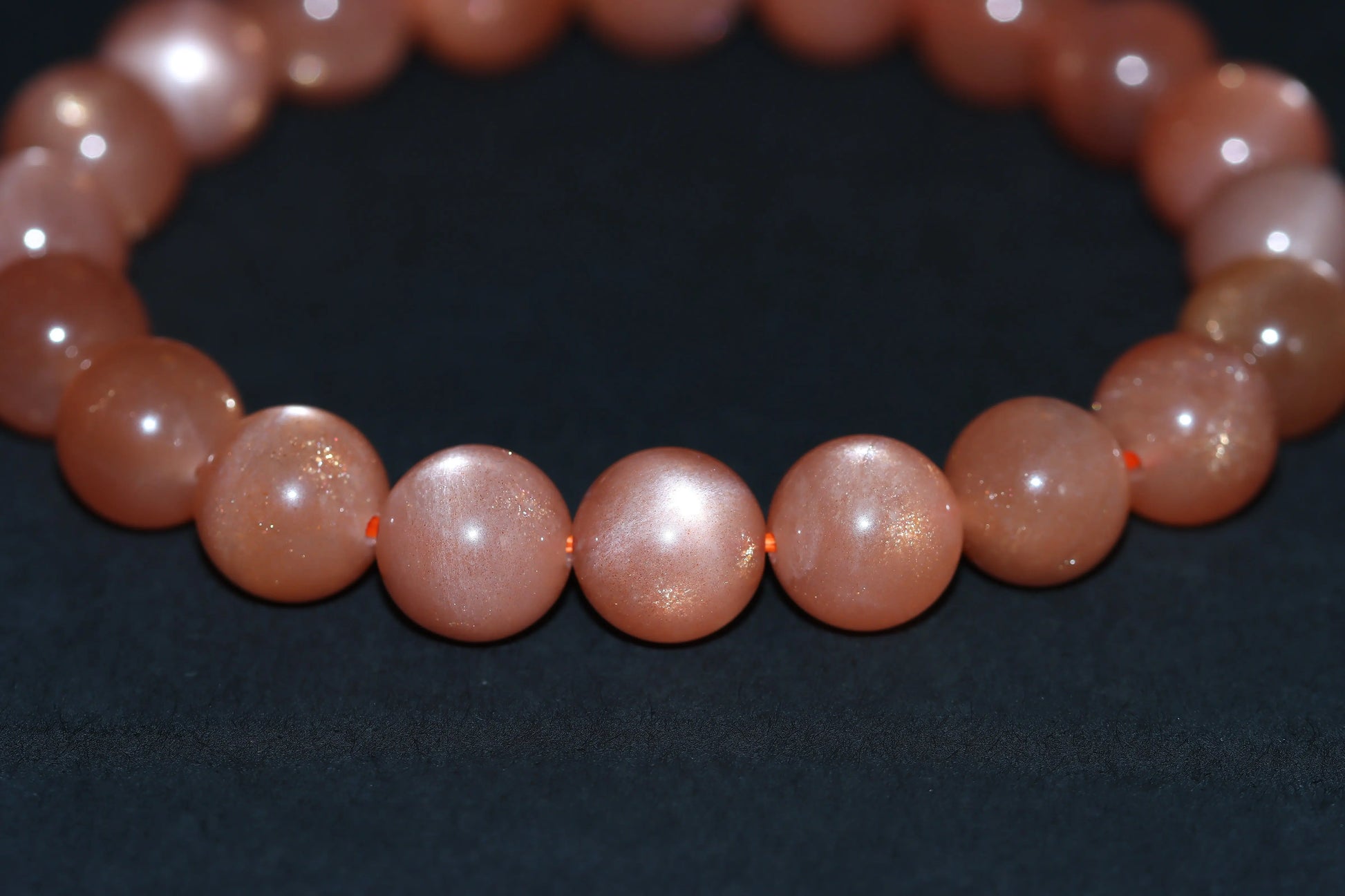 The "Eternal Glow" Premium Orange Moonstone Bracelet | 10mm Sacral Chakra Stones Healing Crystals For Creativity BuddhaCrystal