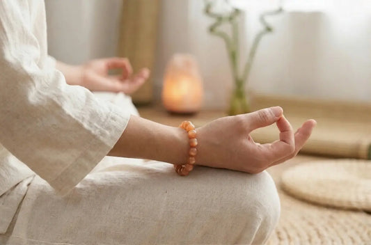 The "Eternal Glow" Premium Orange Moonstone Bracelet | 10mm Sacral Chakra Stones Healing Crystals For Creativity BuddhaCrystal