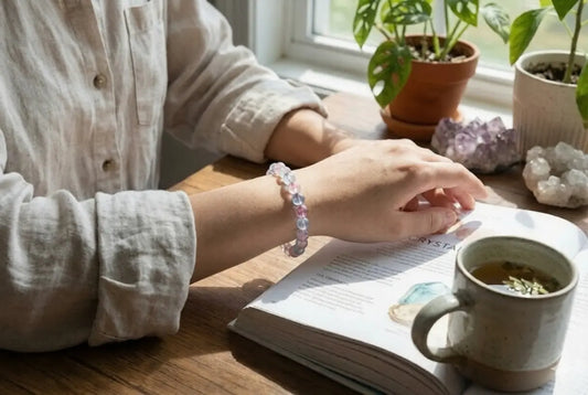 Rainbow Fluorite Bracelet | Natural Healing Crystal Jewelry for Focus, Clarity & Inner Balance | Calm Anxiety Gift BuddhaCrystal