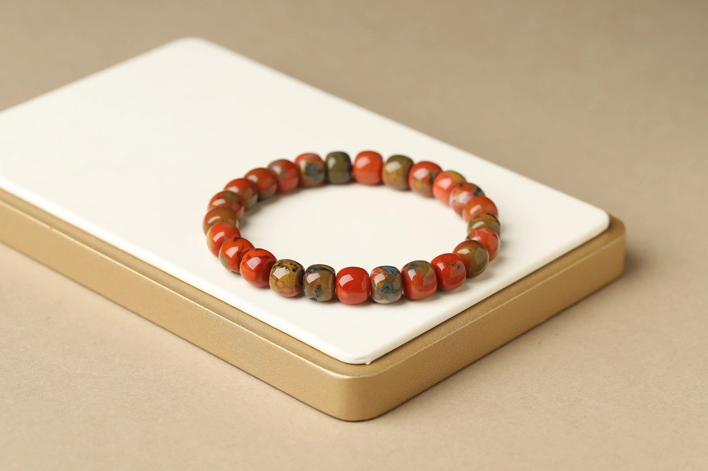 Red & Green Jasper Bracelet | Grounding, Vitality & Emotional Balance Crystal Jewelry | Root & Heart Chakra Gift BuddhaCrystal