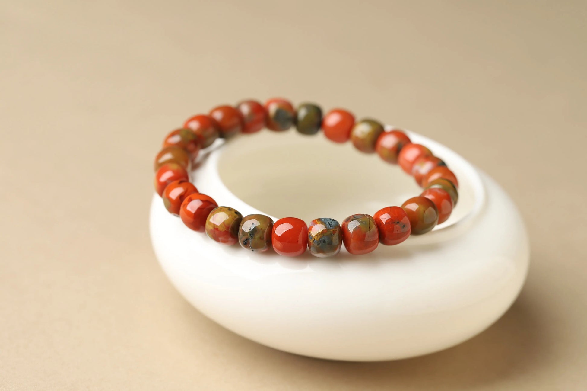 Red & Green Jasper Bracelet | Grounding, Vitality & Emotional Balance Crystal Jewelry | Root & Heart Chakra Gift BuddhaCrystal