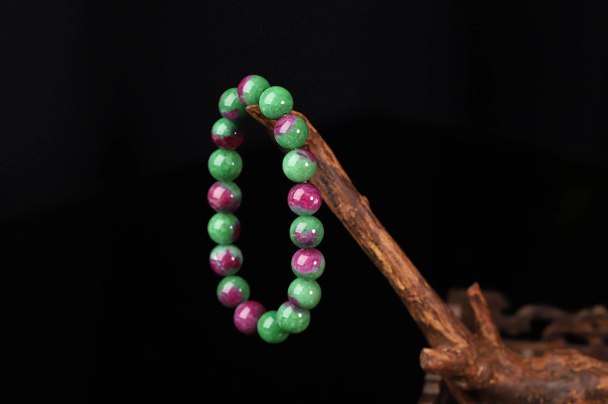 Ruby in Zoisite Bracelet | Natural Anyolite for Passion, Emotional Healing & Vitality | Heart Chakra Gift BuddhaCrystal