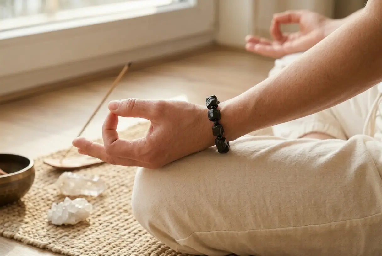 The "Primal Shield" Raw Black Tourmaline Bracelet | Natural Rough Crystal for Protection, Grounding & EMF Neutralizing | Root Chakra Empowerment BuddhaCrystal