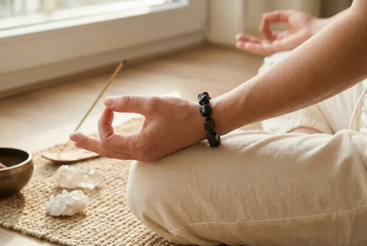 The "Primal Shield" Raw Black Tourmaline Bracelet | Natural Rough Crystal for Protection, Grounding & EMF Neutralizing | Root Chakra Empowerment BuddhaCrystal