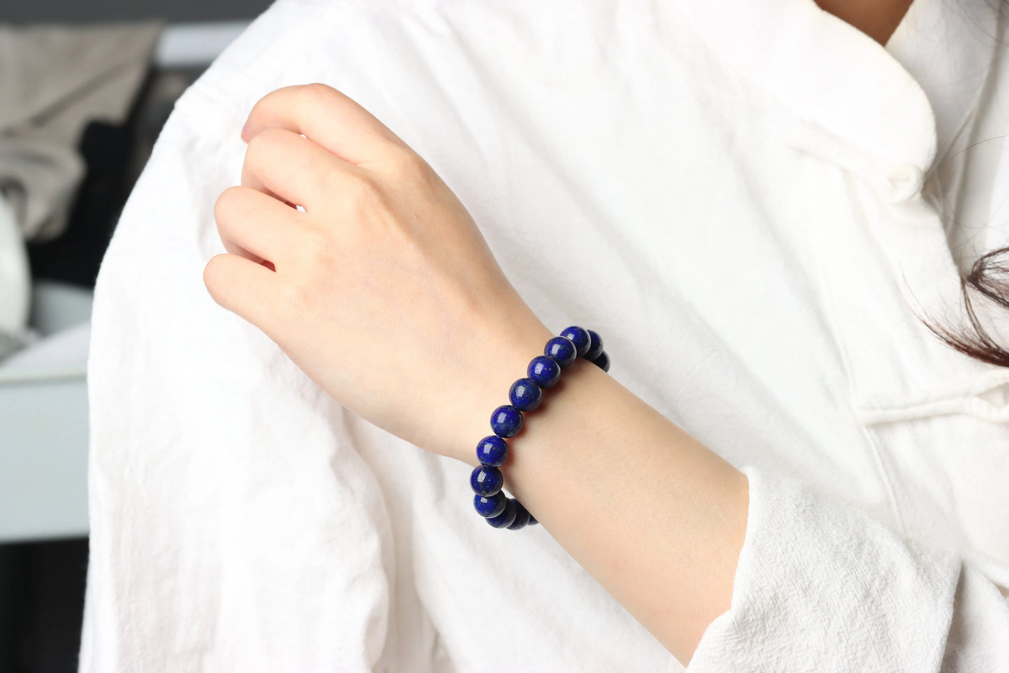 The Royal Truth 10mm Lapis Lazuli Bracelet | The Stone of Wisdom, Communication & Inner Power | Throat Chakra Gift BuddhaCrystal