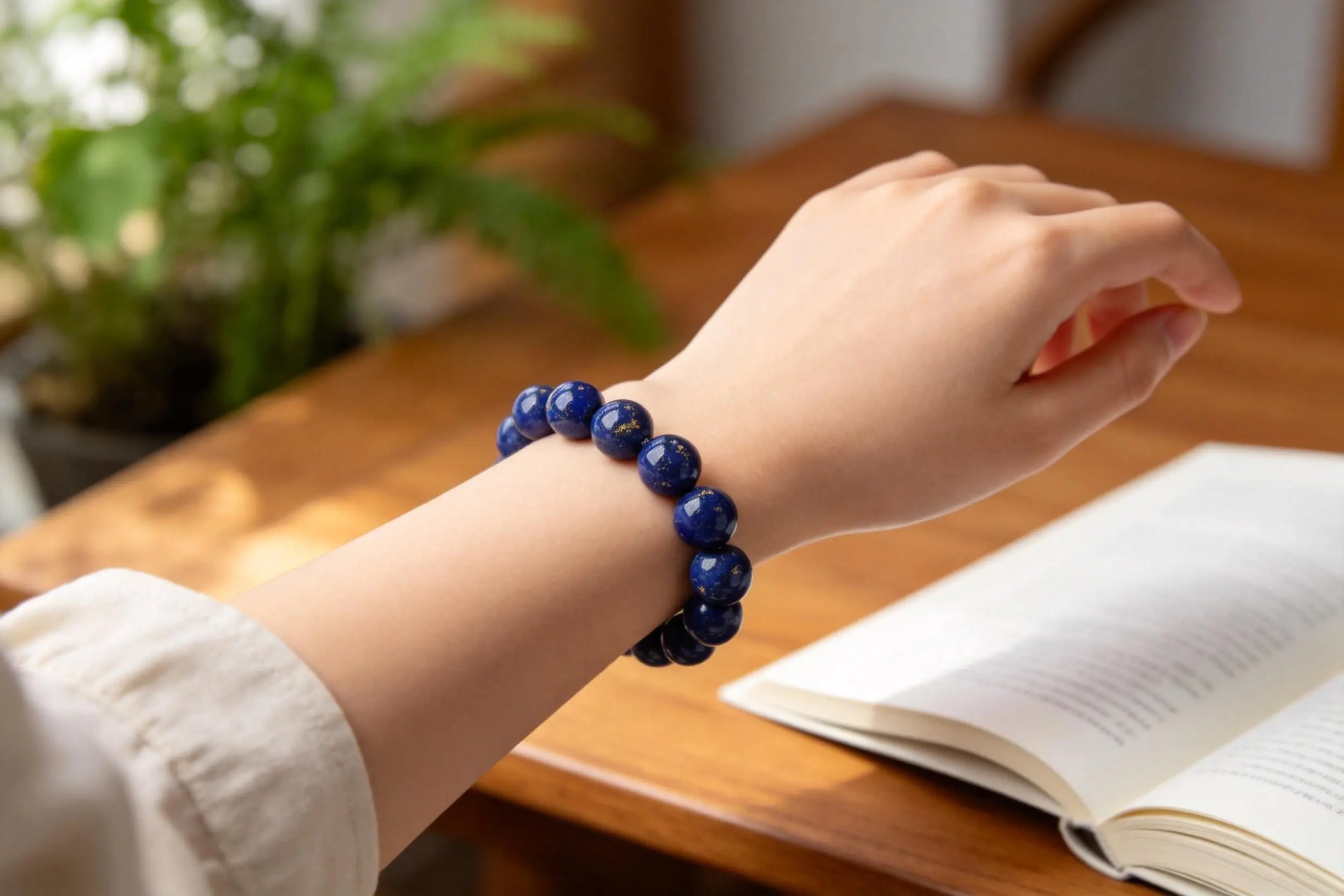 The Royal Truth 10mm Lapis Lazuli Bracelet | The Stone of Wisdom, Communication & Inner Power | Throat Chakra Gift BuddhaCrystal
