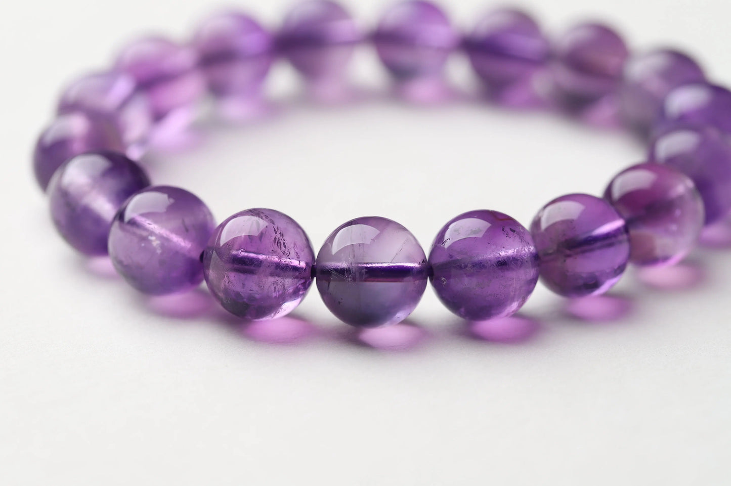 The "Uruguayan Twilight" 11mm Amethyst Bracelet | High-Clarity Gemstone for Intuition, Calm & Spiritual Awakening | Third Eye Chakra Alignment BuddhaCrystal
