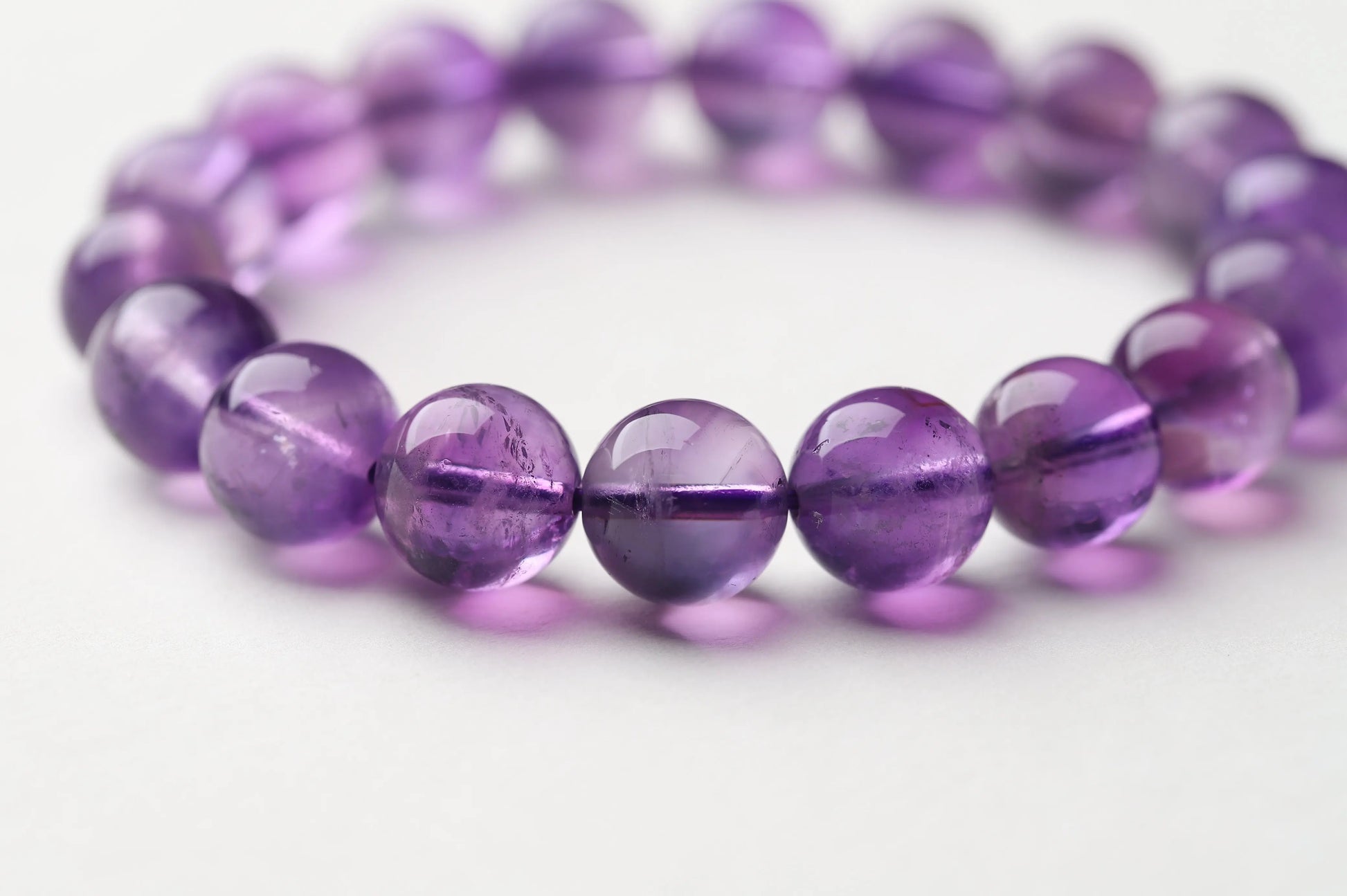 The "Uruguayan Twilight" 11mm Amethyst Bracelet | High-Clarity Gemstone for Intuition, Calm & Spiritual Awakening | Third Eye Chakra Alignment BuddhaCrystal